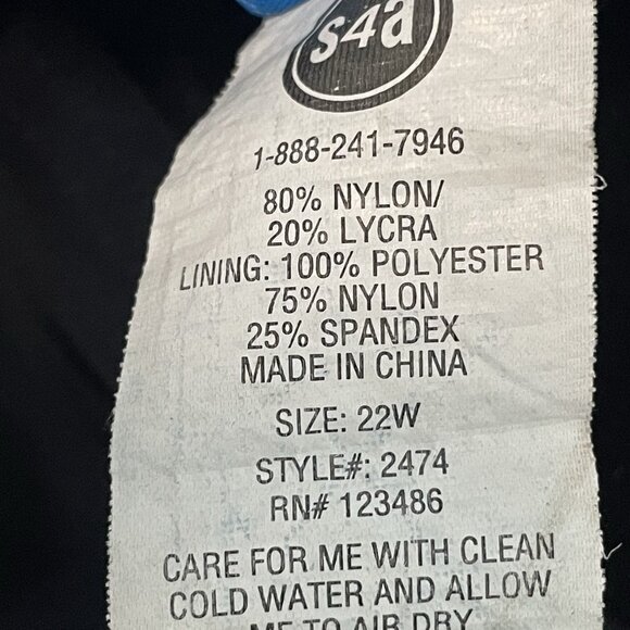 Aquabelle Black Built In Padded Bra One Piece Full Coverage Swimsuit Size 22W - Picture 4 of 7